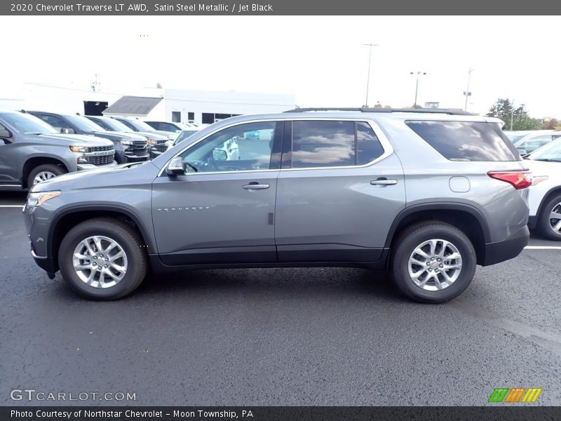 Satin Steel Metallic / Jet Black 2020 Chevrolet Traverse LT AWD
