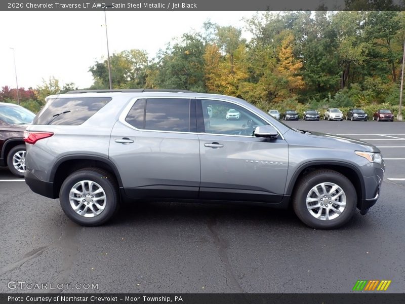 Satin Steel Metallic / Jet Black 2020 Chevrolet Traverse LT AWD