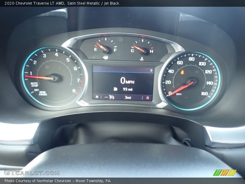 Satin Steel Metallic / Jet Black 2020 Chevrolet Traverse LT AWD