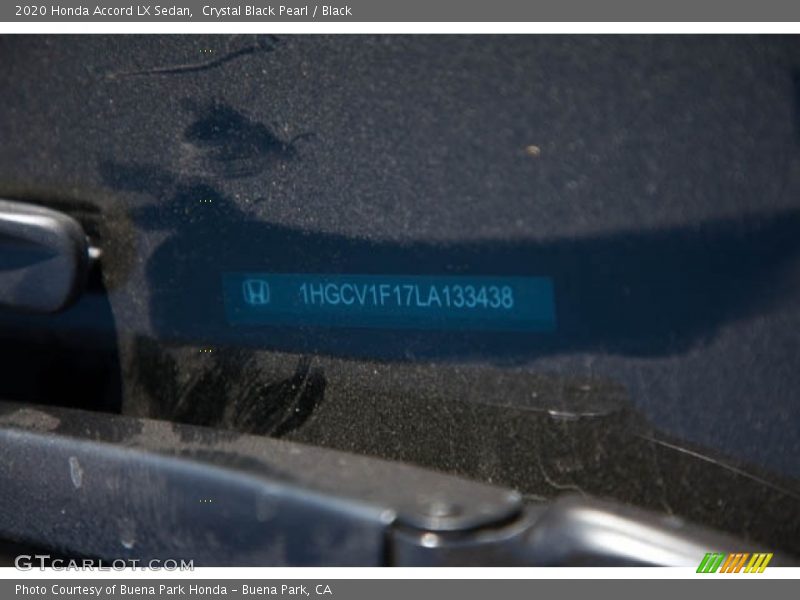 Crystal Black Pearl / Black 2020 Honda Accord LX Sedan