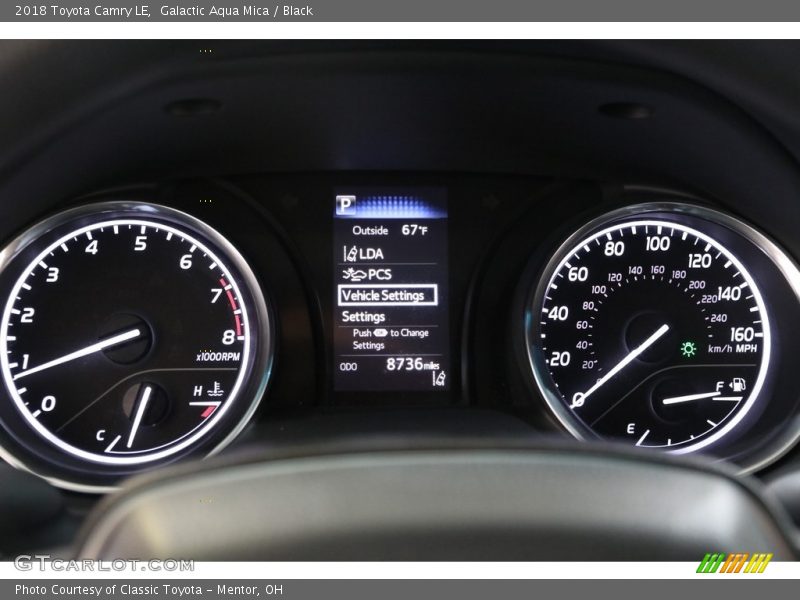 Galactic Aqua Mica / Black 2018 Toyota Camry LE