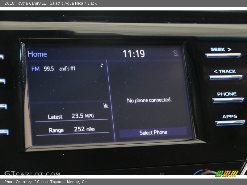 Galactic Aqua Mica / Black 2018 Toyota Camry LE