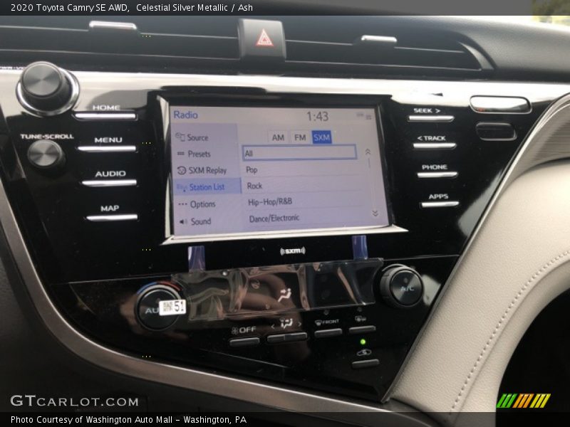 Celestial Silver Metallic / Ash 2020 Toyota Camry SE AWD