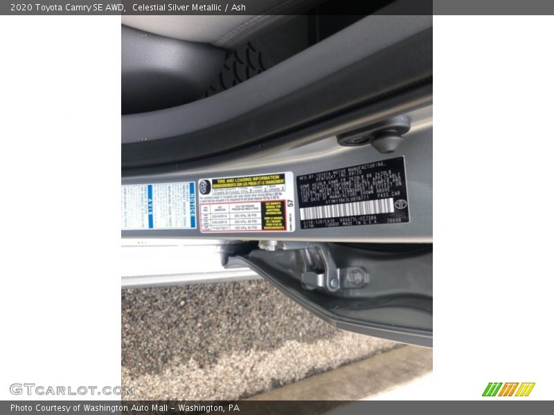 Celestial Silver Metallic / Ash 2020 Toyota Camry SE AWD
