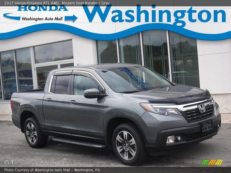 Modern Steel Metallic / Gray 2017 Honda Ridgeline RTL AWD