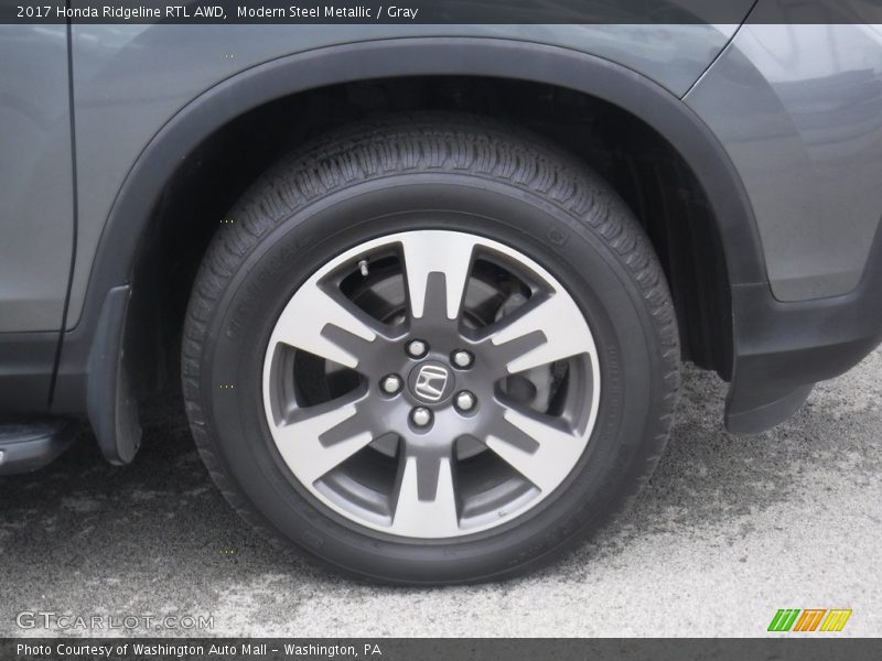 Modern Steel Metallic / Gray 2017 Honda Ridgeline RTL AWD