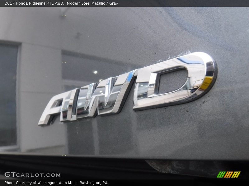 Modern Steel Metallic / Gray 2017 Honda Ridgeline RTL AWD