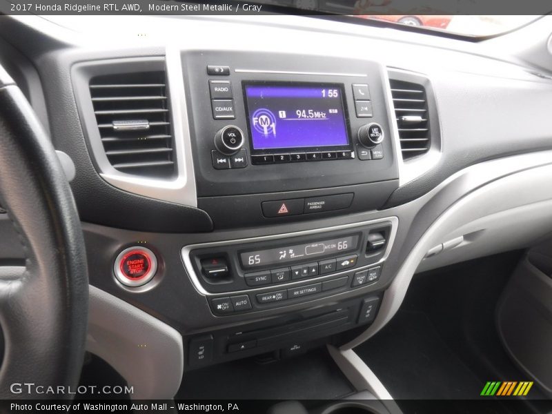 Modern Steel Metallic / Gray 2017 Honda Ridgeline RTL AWD
