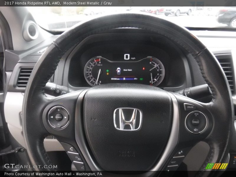 Modern Steel Metallic / Gray 2017 Honda Ridgeline RTL AWD