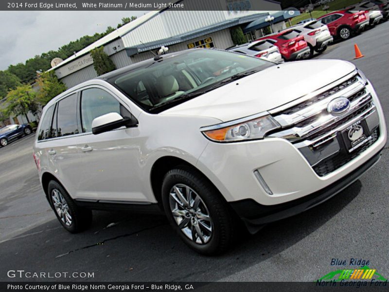 White Platinum / Medium Light Stone 2014 Ford Edge Limited