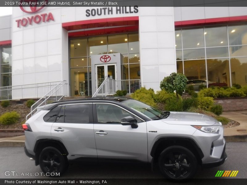 Silver Sky Metallic / Black 2019 Toyota RAV4 XSE AWD Hybrid