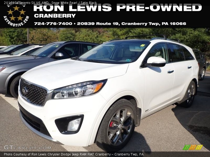 Snow White Pearl / Satin Black 2016 Kia Sorento SX V6 AWD