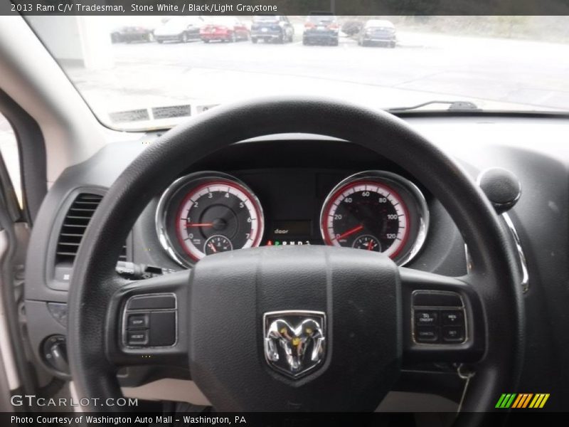 Stone White / Black/Light Graystone 2013 Ram C/V Tradesman