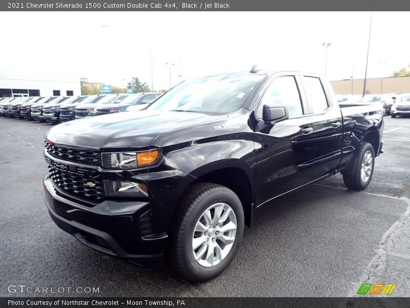Black / Jet Black 2021 Chevrolet Silverado 1500 Custom Double Cab 4x4