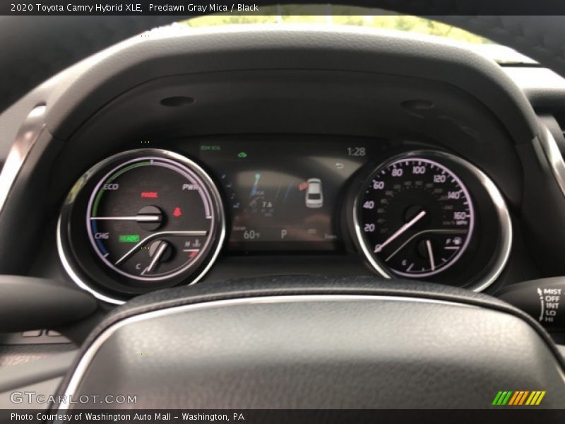 Predawn Gray Mica / Black 2020 Toyota Camry Hybrid XLE