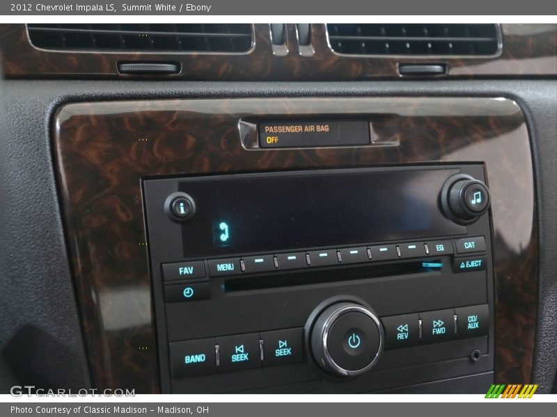 Summit White / Ebony 2012 Chevrolet Impala LS