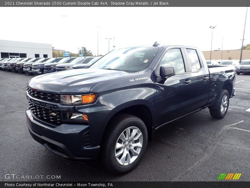 Shadow Gray Metallic / Jet Black 2021 Chevrolet Silverado 1500 Custom Double Cab 4x4