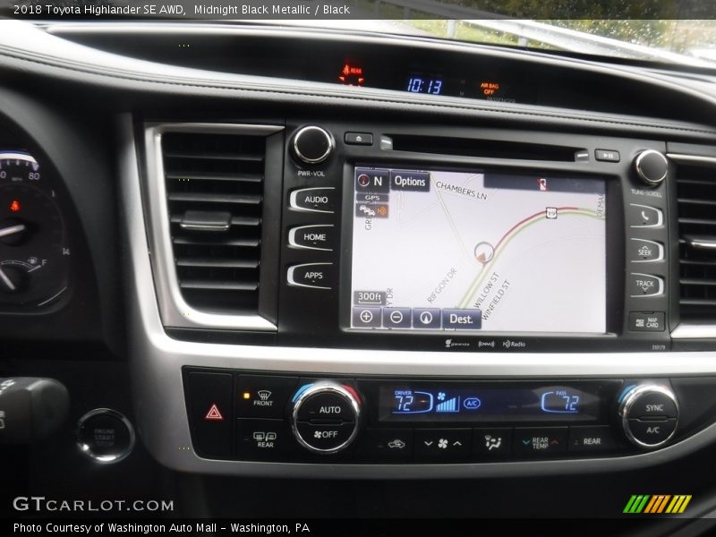 Midnight Black Metallic / Black 2018 Toyota Highlander SE AWD
