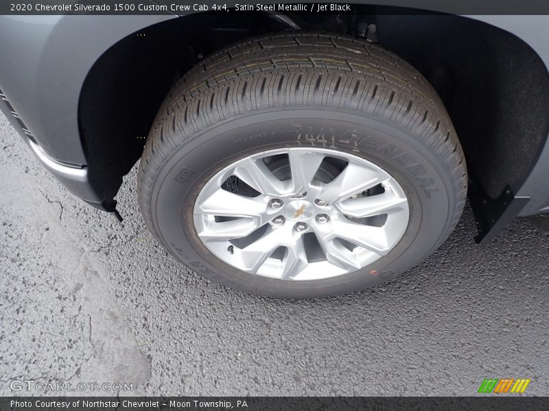 Satin Steel Metallic / Jet Black 2020 Chevrolet Silverado 1500 Custom Crew Cab 4x4