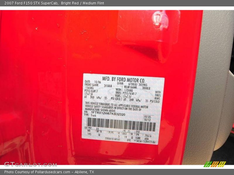 Bright Red / Medium Flint 2007 Ford F150 STX SuperCab