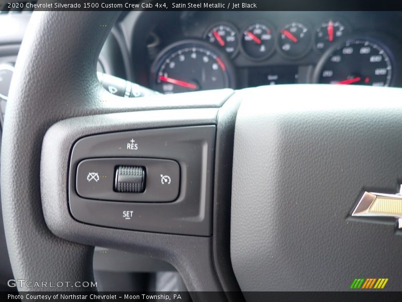 Satin Steel Metallic / Jet Black 2020 Chevrolet Silverado 1500 Custom Crew Cab 4x4