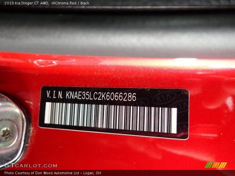 HiChroma Red / Black 2019 Kia Stinger GT AWD