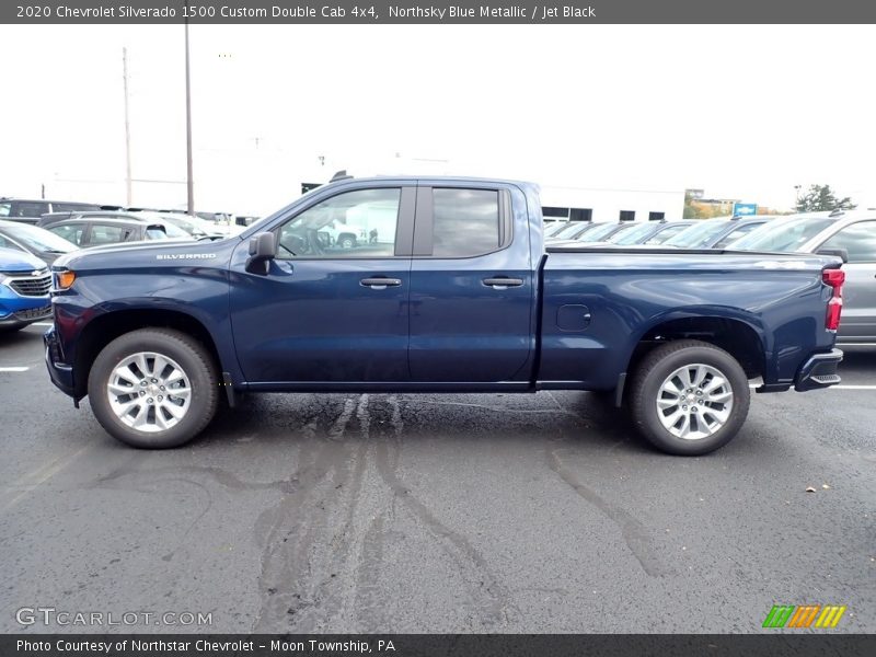 Northsky Blue Metallic / Jet Black 2020 Chevrolet Silverado 1500 Custom Double Cab 4x4
