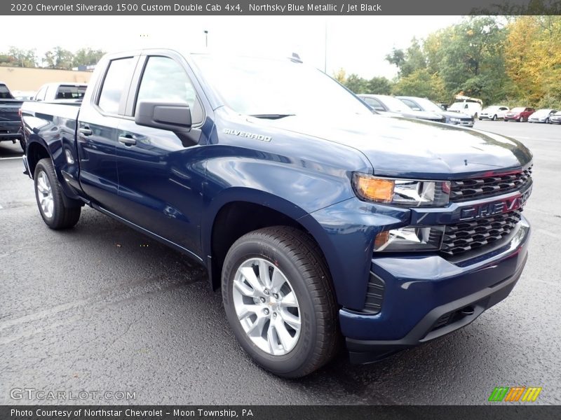 Northsky Blue Metallic / Jet Black 2020 Chevrolet Silverado 1500 Custom Double Cab 4x4