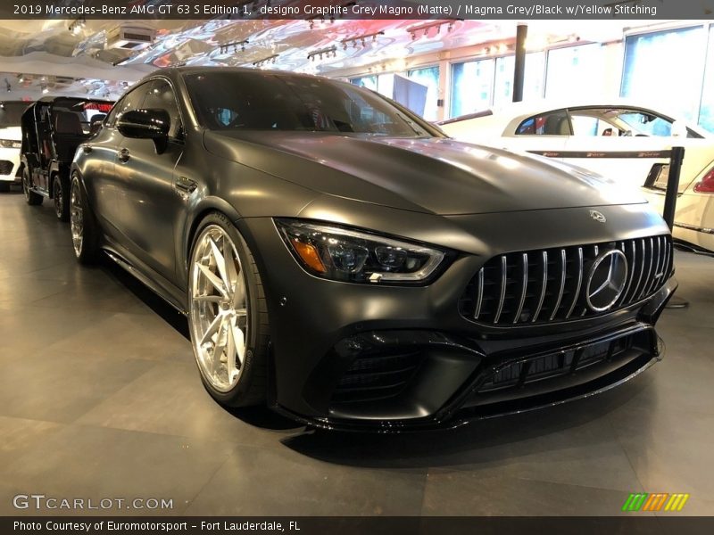 designo Graphite Grey Magno (Matte) / Magma Grey/Black w/Yellow Stitching 2019 Mercedes-Benz AMG GT 63 S Edition 1