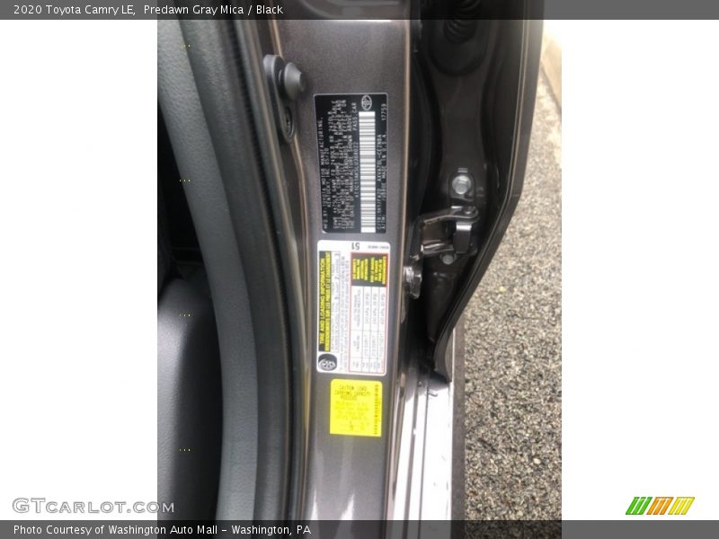 Predawn Gray Mica / Black 2020 Toyota Camry LE