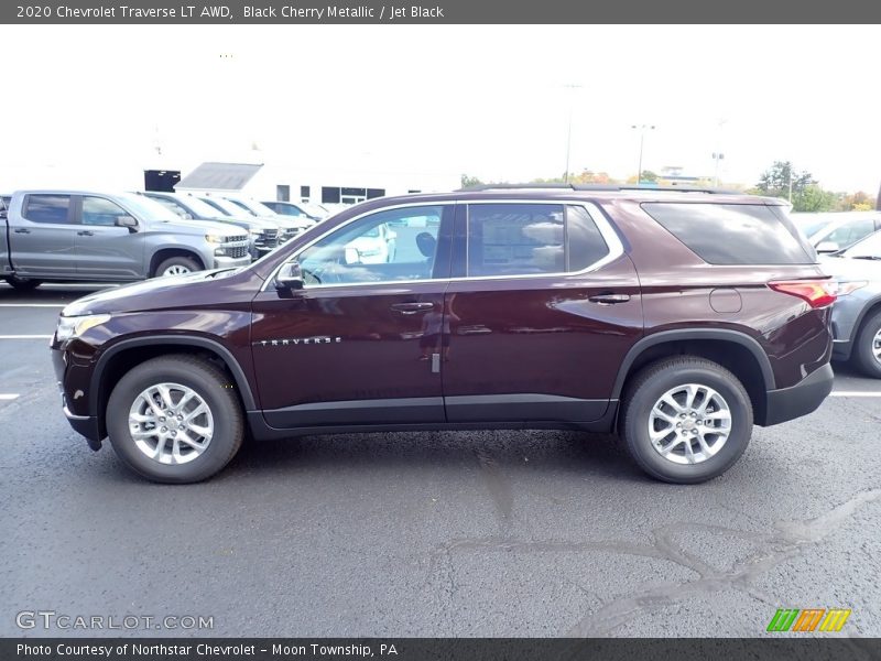Black Cherry Metallic / Jet Black 2020 Chevrolet Traverse LT AWD
