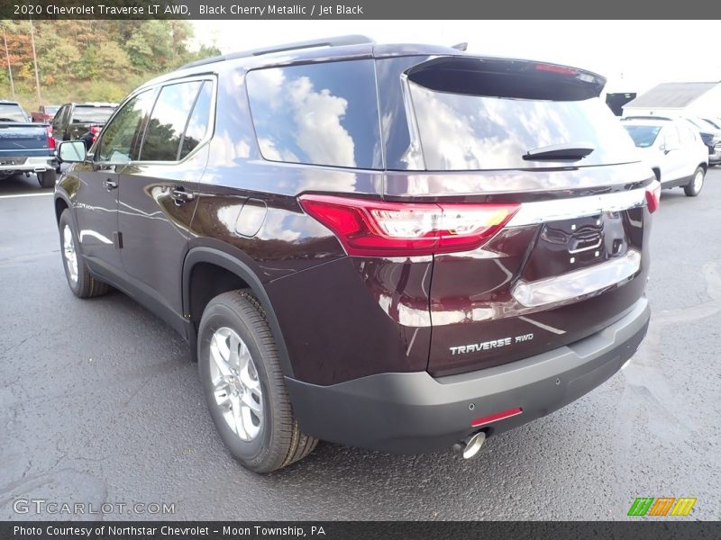 Black Cherry Metallic / Jet Black 2020 Chevrolet Traverse LT AWD