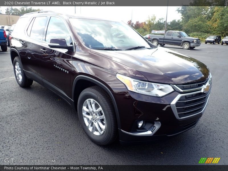 Black Cherry Metallic / Jet Black 2020 Chevrolet Traverse LT AWD