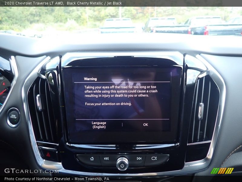 Black Cherry Metallic / Jet Black 2020 Chevrolet Traverse LT AWD