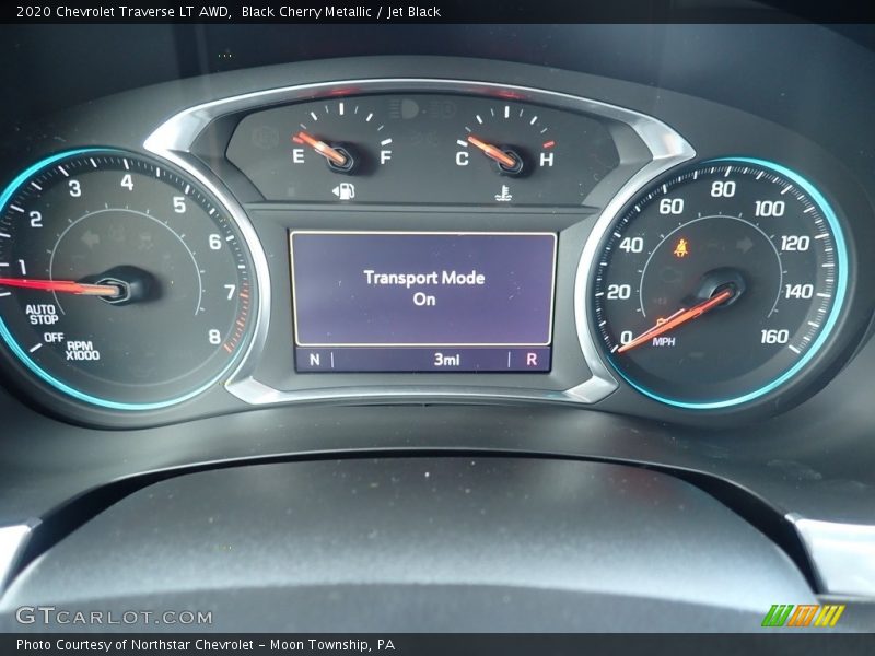 Black Cherry Metallic / Jet Black 2020 Chevrolet Traverse LT AWD