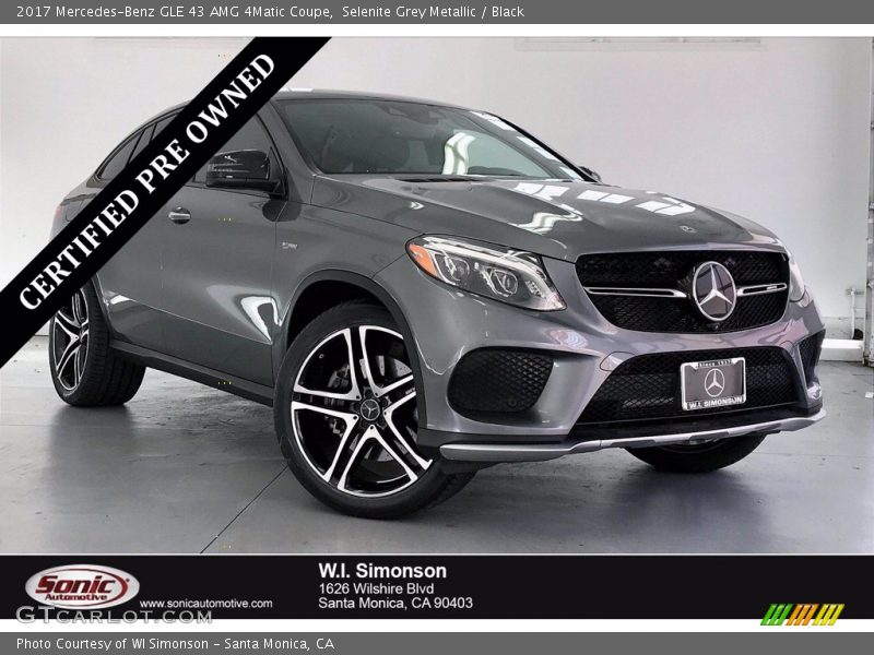 Selenite Grey Metallic / Black 2017 Mercedes-Benz GLE 43 AMG 4Matic Coupe