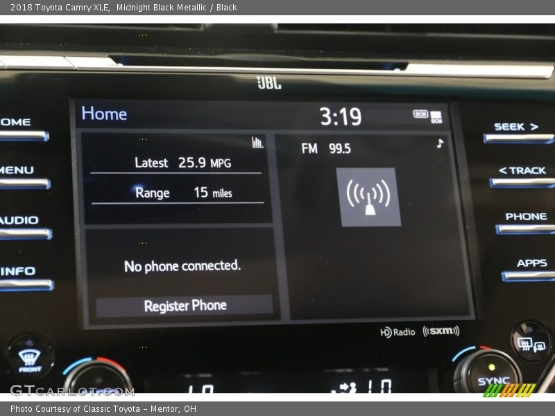Midnight Black Metallic / Black 2018 Toyota Camry XLE