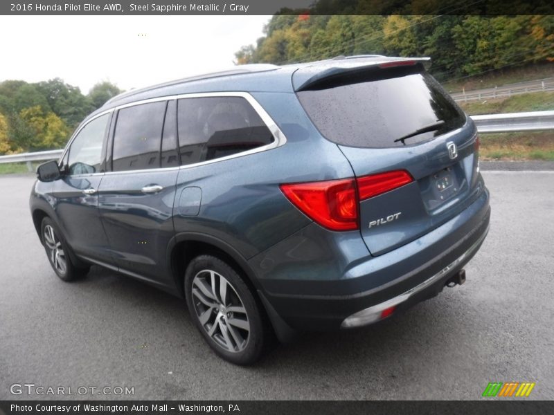 Steel Sapphire Metallic / Gray 2016 Honda Pilot Elite AWD