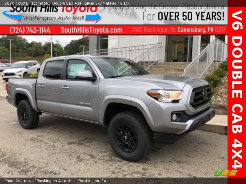 Silver Sky Metallic / Black 2020 Toyota Tacoma SR5 Double Cab 4x4