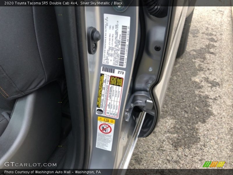 Silver Sky Metallic / Black 2020 Toyota Tacoma SR5 Double Cab 4x4