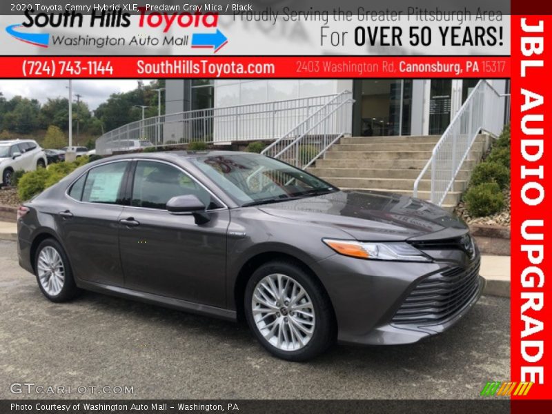 Predawn Gray Mica / Black 2020 Toyota Camry Hybrid XLE