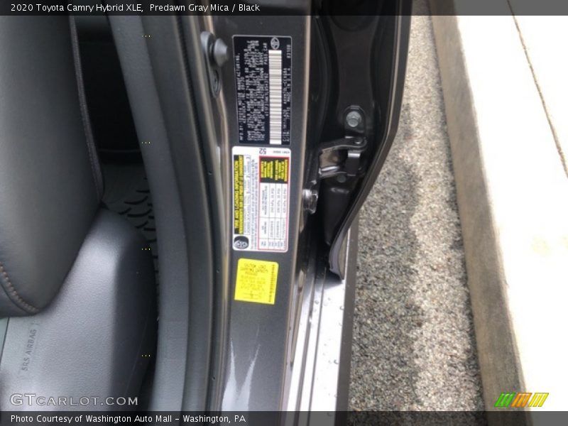 Predawn Gray Mica / Black 2020 Toyota Camry Hybrid XLE