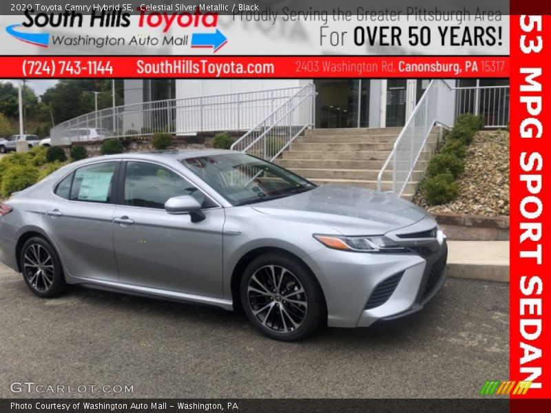 Celestial Silver Metallic / Black 2020 Toyota Camry Hybrid SE
