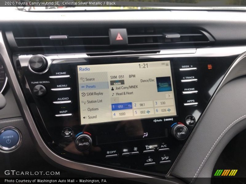 Controls of 2020 Camry Hybrid SE