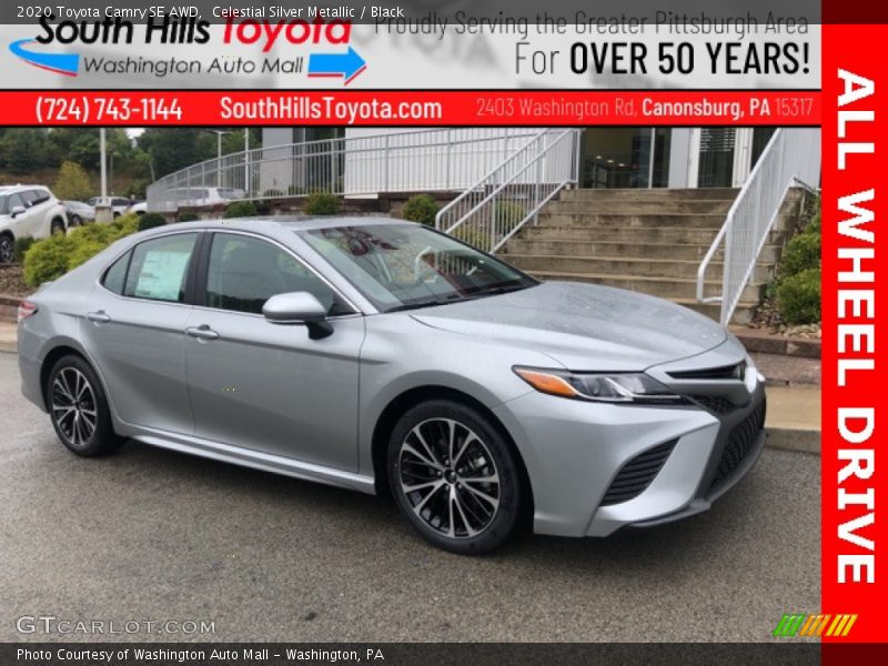 Celestial Silver Metallic / Black 2020 Toyota Camry SE AWD