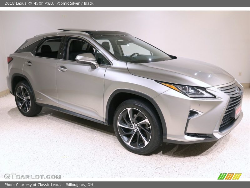 Atomic Silver / Black 2018 Lexus RX 450h AWD