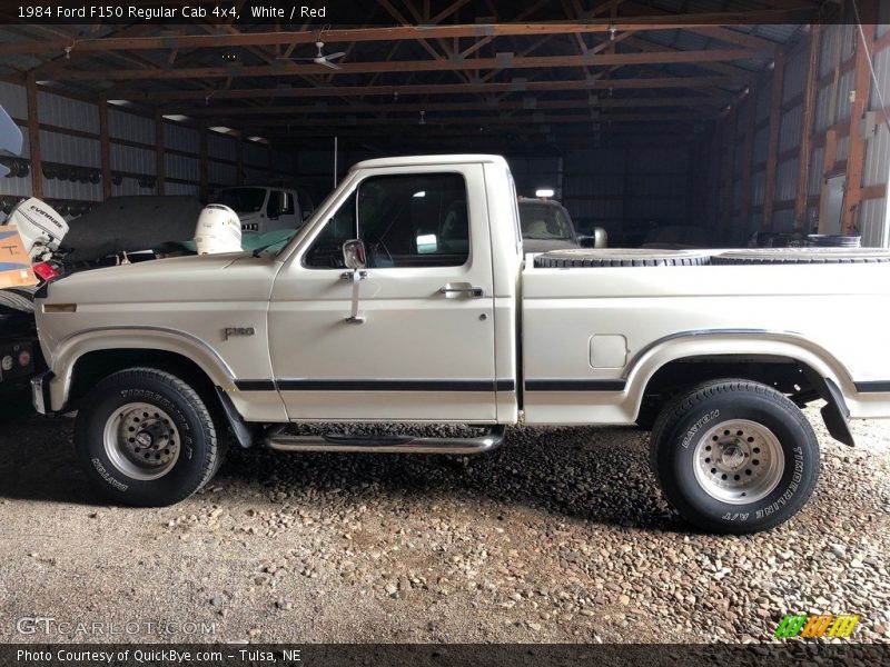 White / Red 1984 Ford F150 Regular Cab 4x4