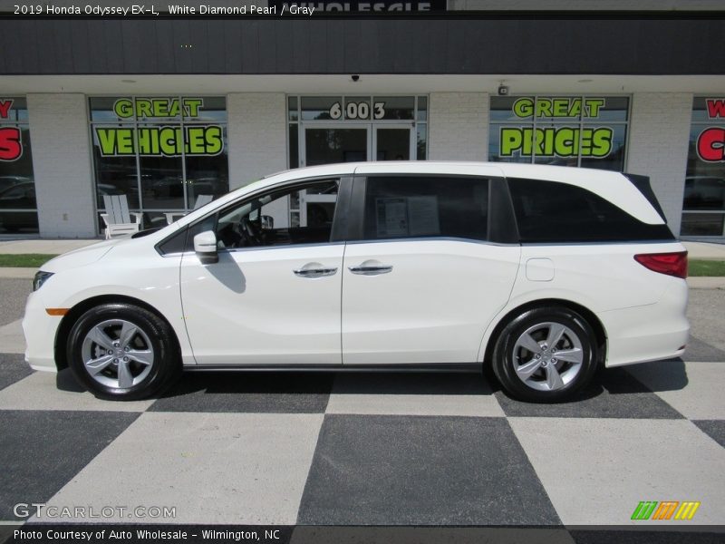 White Diamond Pearl / Gray 2019 Honda Odyssey EX-L