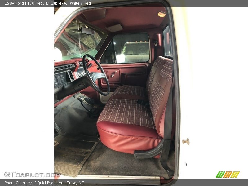 White / Red 1984 Ford F150 Regular Cab 4x4