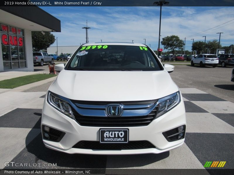 White Diamond Pearl / Gray 2019 Honda Odyssey EX-L